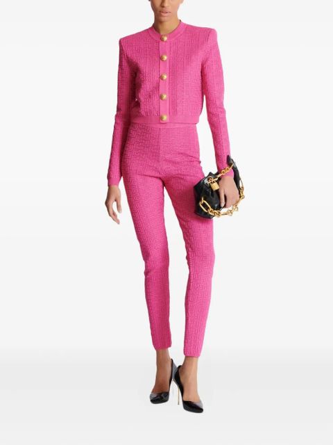Balmain monogram-pattern leggings - Pink - zdjęcie produktu nr 2