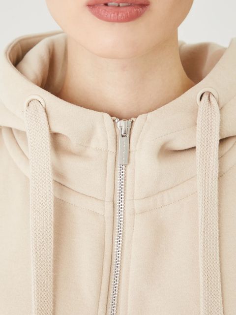 Medicine bluza damska kolor beżowy z kapturem gładka