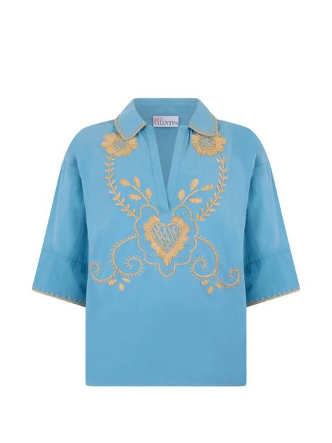 Valentino Garavani embroidered-detail blouse - Blue - zdjęcie produktu nr 1