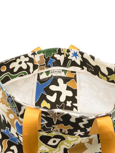 ALEMAIS Maroc printed beach bag - Black