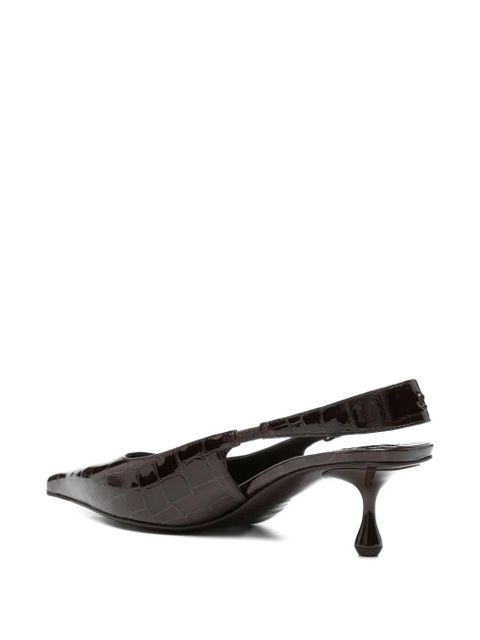 Jimmy Choo Amel crocodile-effect slingback pumps - Brown