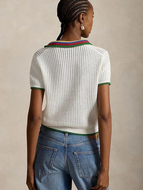 Polo Ralph Lauren sweter damski z bawełną COTTON BLEND-SWEATER-POLO - zdjęcie produktu nr 1