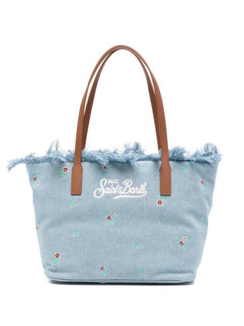 MC2 Saint Barth medium City floral-embroidered tote bag - Blue - zdjęcie produktu nr 1