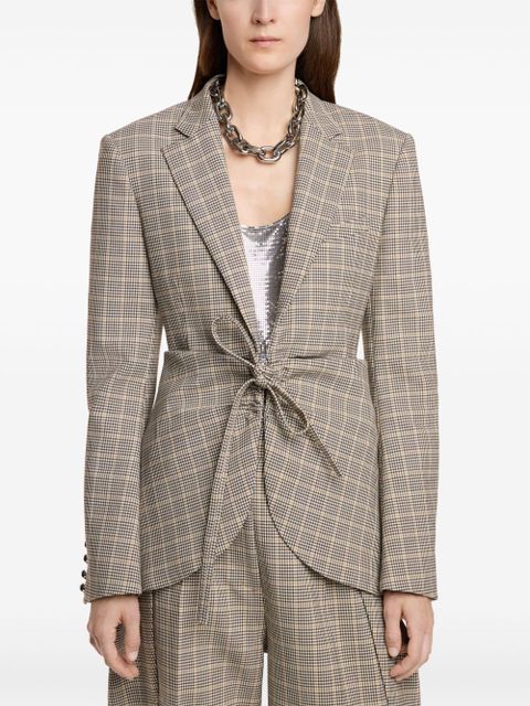 Rabanne plaid check fitted jacket - Neutrals