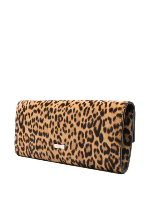 Aquazzura leopard-print ring-detail clutch - Brown
