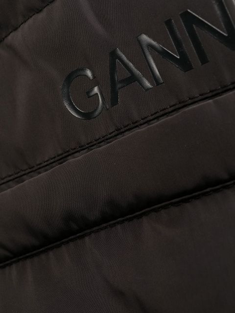 GANNI Oversized Tech puffer midi jacket - Black