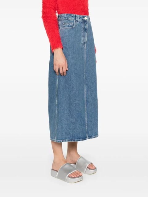Sunnei logo-patch denim skirt - Blue