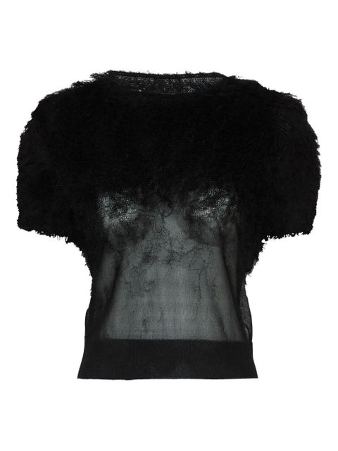 Maison Margiela short-sleeved fuzzy blouse - Black - zdjęcie produktu nr 1