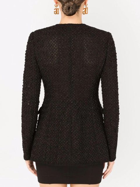 Dolce & Gabbana single-breasted tweed jacket - Black