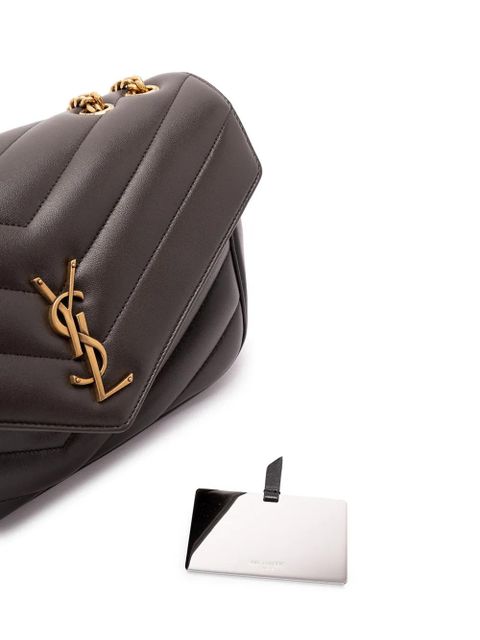 Saint Laurent chevron chain shoulder bag - Black