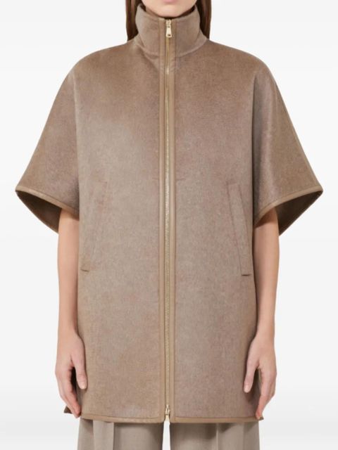 Max Mara Oca zip pocket cape - Neutrals
