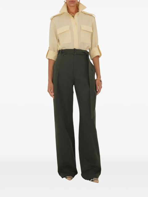 Burberry pleated belted trousers - Green
