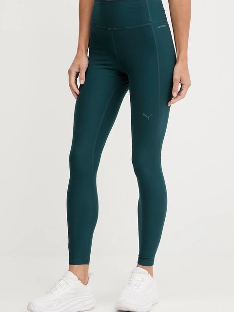 Puma legginsy treningowe kolor zielony gładkie 527452 - zdjęcie produktu nr 1