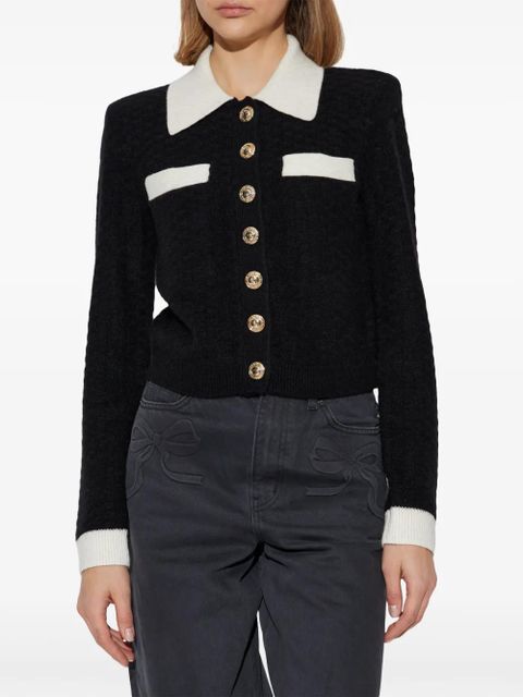 Self-Portrait wool-blend cardigan - Black - zdjęcie produktu nr 2