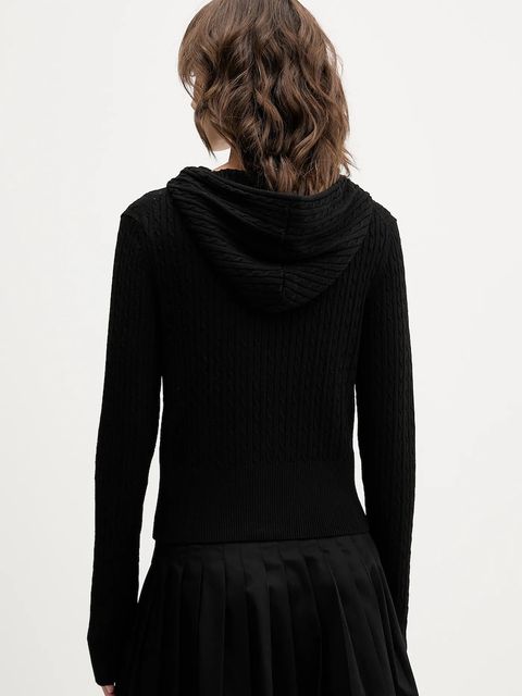 Guess Jeans kardigan z domieszką jedwabiu damska kolor czarny lekki W5BR04 Z3HO2