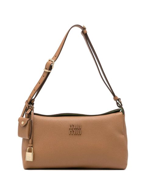 Miu Miu pebble padlock shoulder bag - Neutrals - zdjęcie produktu nr 1