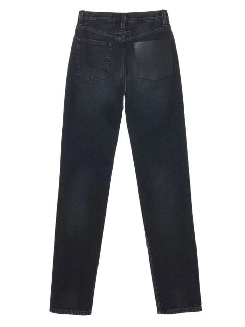 Jean Paul Gaultier logo-patch high-waist straight-leg jeans - Black