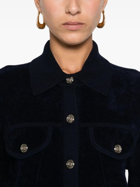 Maje velvet cropped jacket - Blue