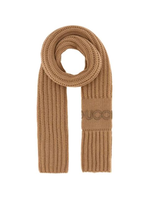 Gucci logo-embroidered scarf - Brown - zdjęcie produktu nr 1