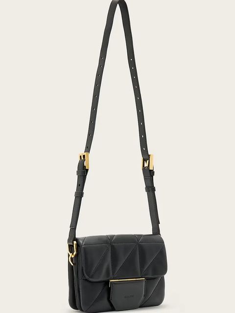 AllSaints torebka skórzana JUPITER kolor czarny W211XD