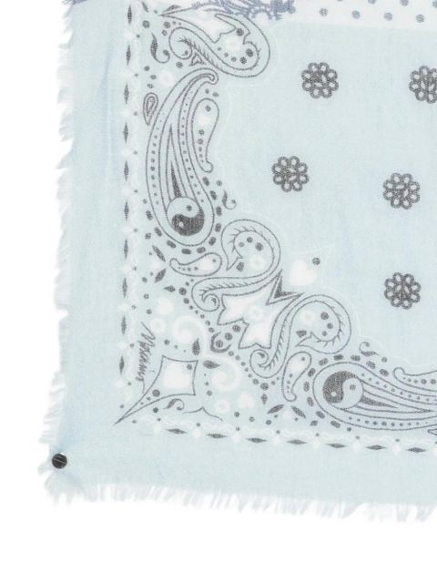 Moschino patchwork fringed scarf - Blue - zdjęcie produktu nr 2