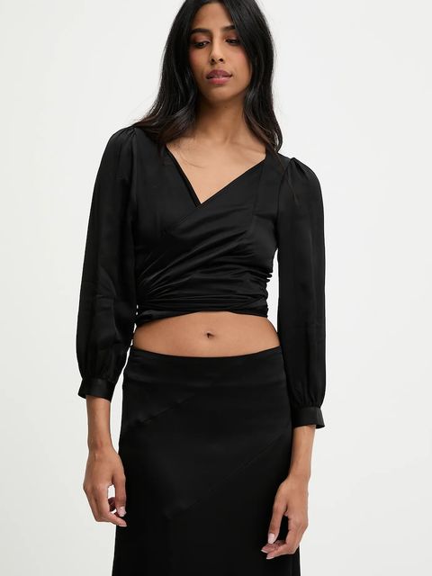 Answear.LAB bluzka i spódnica damski kolor czarny