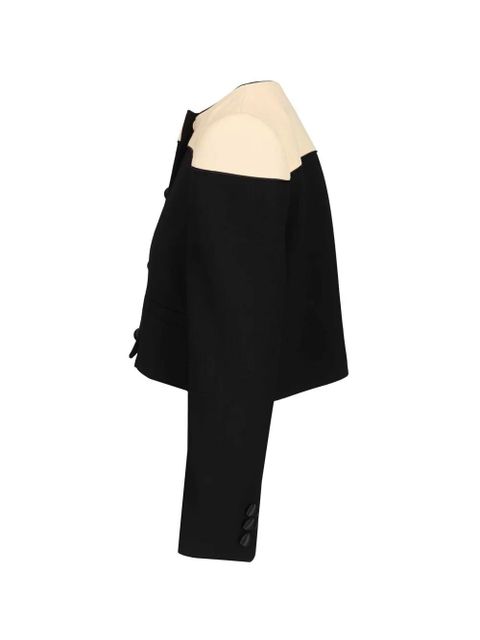 Valentino Garavani padded shoulder cropped jacket - Black