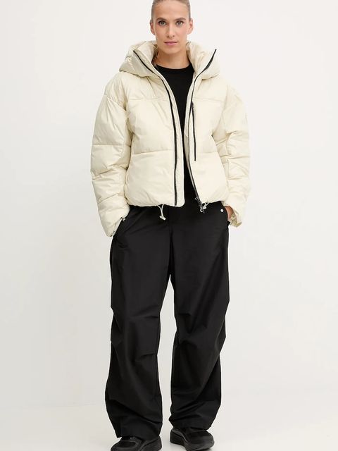 adidas by Stella McCartney kurtka kolor beżowy zimowa oversize JV8548