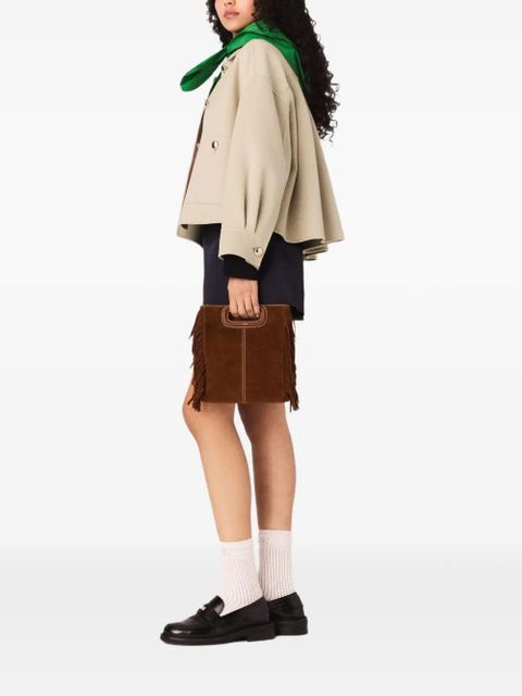 Maje pleated-back button jacket - Neutrals
