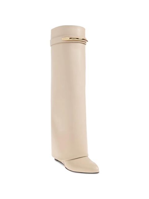 Givenchy shark lock leather boots - Neutrals