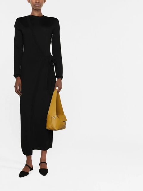 TOTEME side-tie wool midi dress - Black - zdjęcie produktu nr 2