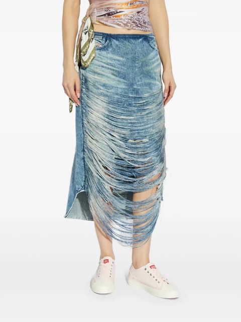 Diesel frayed skirt - Blue
