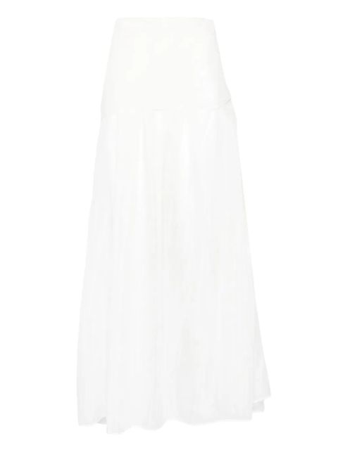 Paris Georgia silk-voile pleated skirt - White - zdjęcie produktu nr 1
