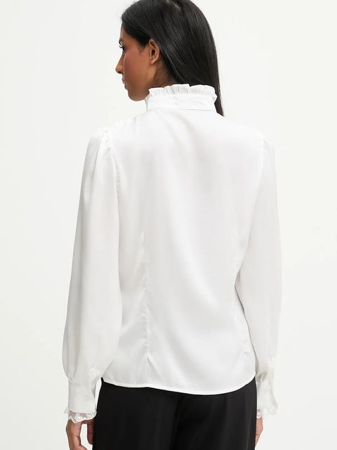 Answear.LAB koszula damska kolor biały regular ze stójką