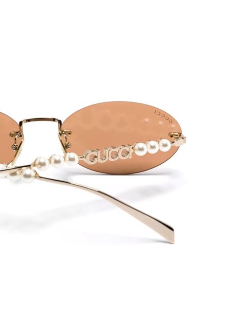 Gucci Eyewear rimless sunglasses - Gold - zdjęcie produktu nr 2
