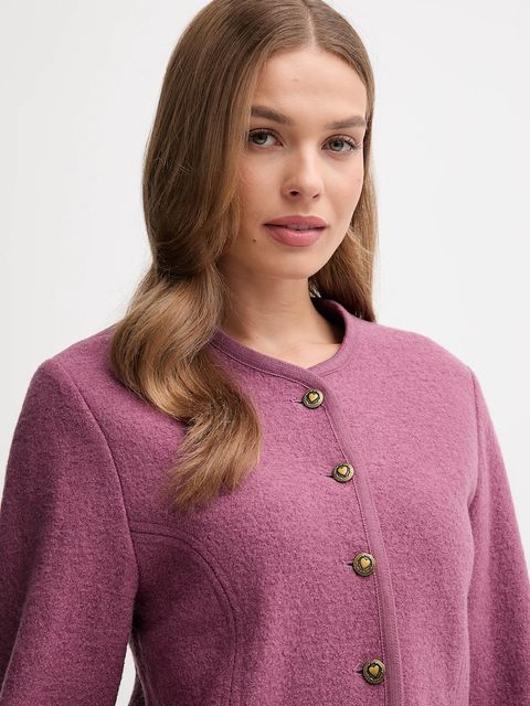 Hoss Intropia marynarka wełniana kolor fioletowy jednorzędowa gładka 5432676