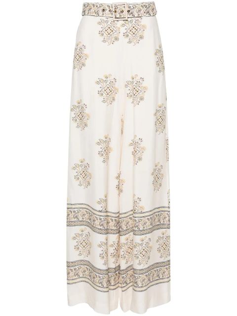 ZIMMERMANN Utility Dot Lemon-print wide trousers - Neutrals - zdjęcie produktu nr 1