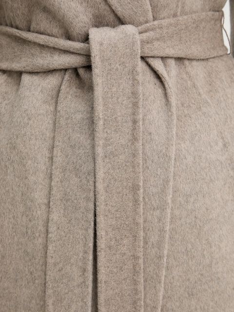 BOSS płaszcz wełniany damski kolor brązowy przejściowy niezapinany 50541513