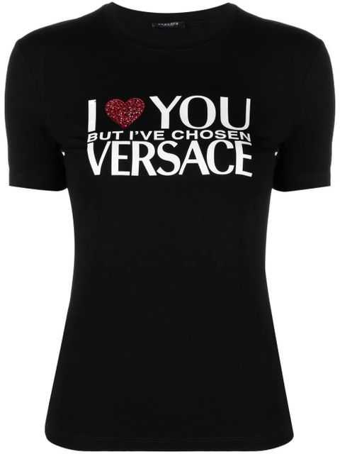 Versace slogan-print T-shirt - Black - zdjęcie produktu nr 1