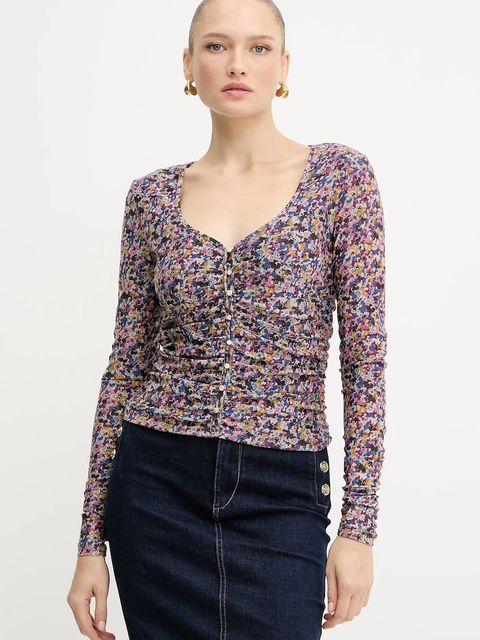 Liu Jo bluzka damska kolor fioletowy wzorzysta MF5081 J3821 - zdjęcie produktu nr 1