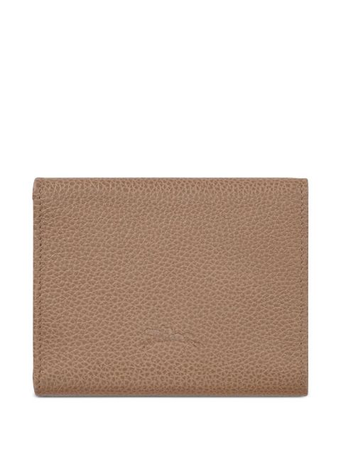 Longchamp leather card holder - Neutrals