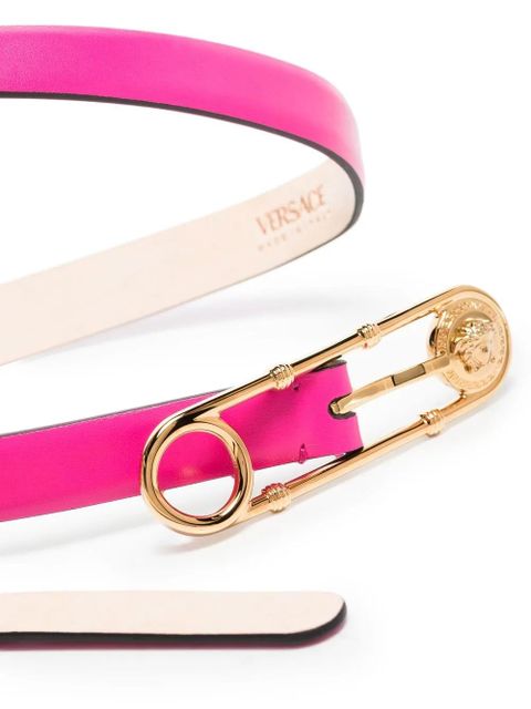 Versace safety pin-detail leather belt - Pink