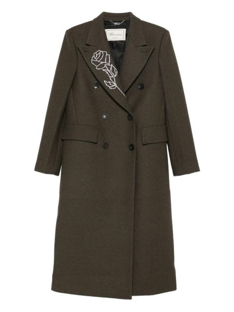Blumarine rose-embellished coat - Brown - zdjęcie produktu nr 1