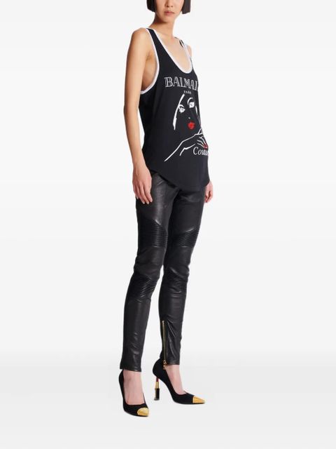 Balmain graphic-print tank topi - Black - zdjęcie produktu nr 2