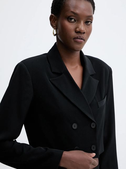 Fracomina marynarka kolor czarny dwurzędowa gładka FJ25WJ1001W42901