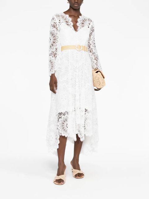 ZIMMERMANN Chintz doily-lace midi dress - White