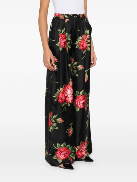 Dolce & Gabbana floral-print trousers - Black