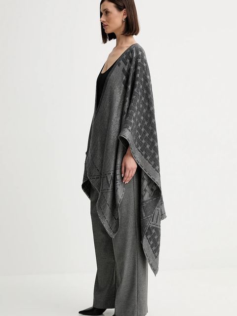 Twinset poncho kolor szary lekkie 252TO5570 - zdjęcie produktu nr 2