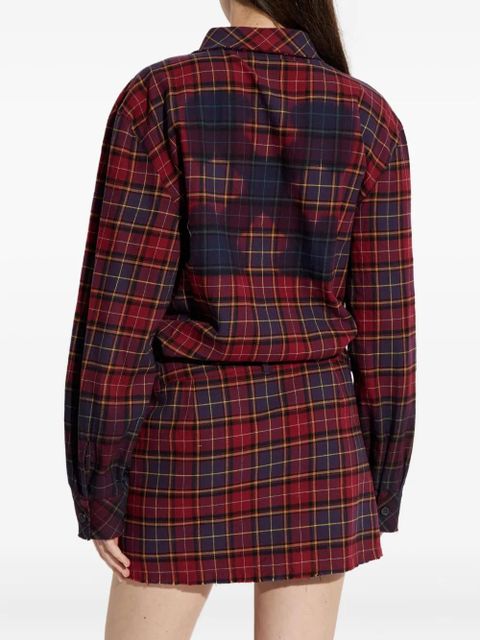 Off-White checked shirt dress - Red