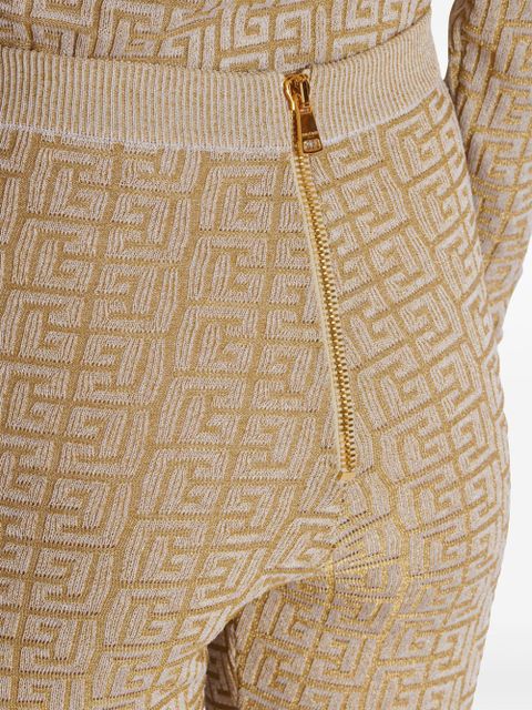 Balmain Labyrinth knitted leggings - Neutrals